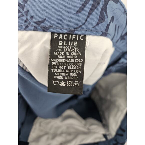 Pacific Blue Shorts Men's Size 32 Navy Cotton/Polyester Beach Tropical Hawaii - Picture 4 of 4